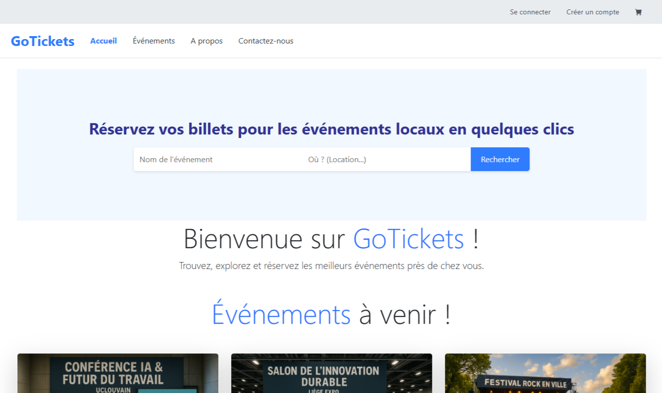 GoTickets Plateforme de billetterie